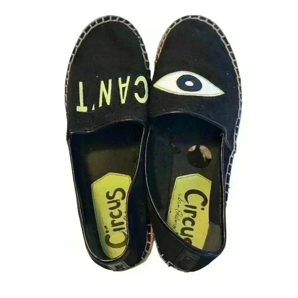Womens Circus SAM EDELMAN LENI 2 EYE CAN'T Black Espadrilles Size 8 - Picture 3 of 7